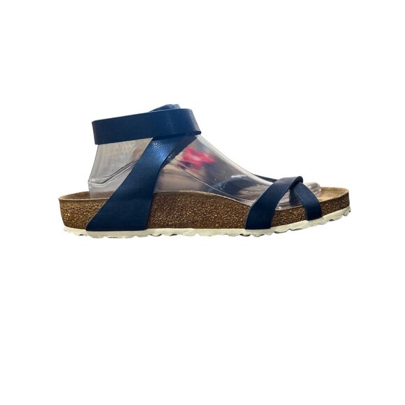 Birkenstock Yara Sandals Metallic Blue Ankle Strap Toe Loop Size EU 40 / US 9 - Picture 8 of 9